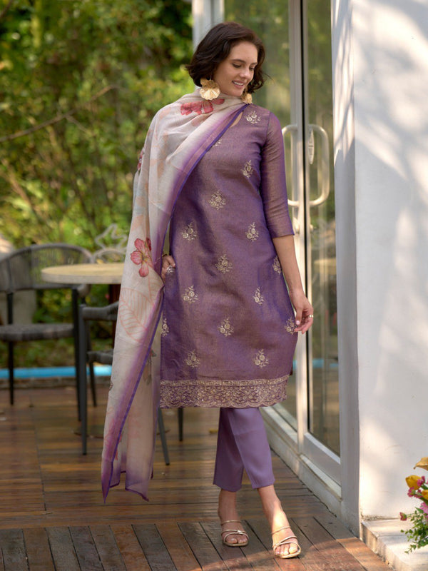 Floral Embroidered Tissue Silk Dresses