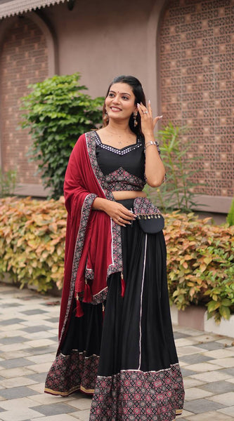 Ajrakh Print Lehenga