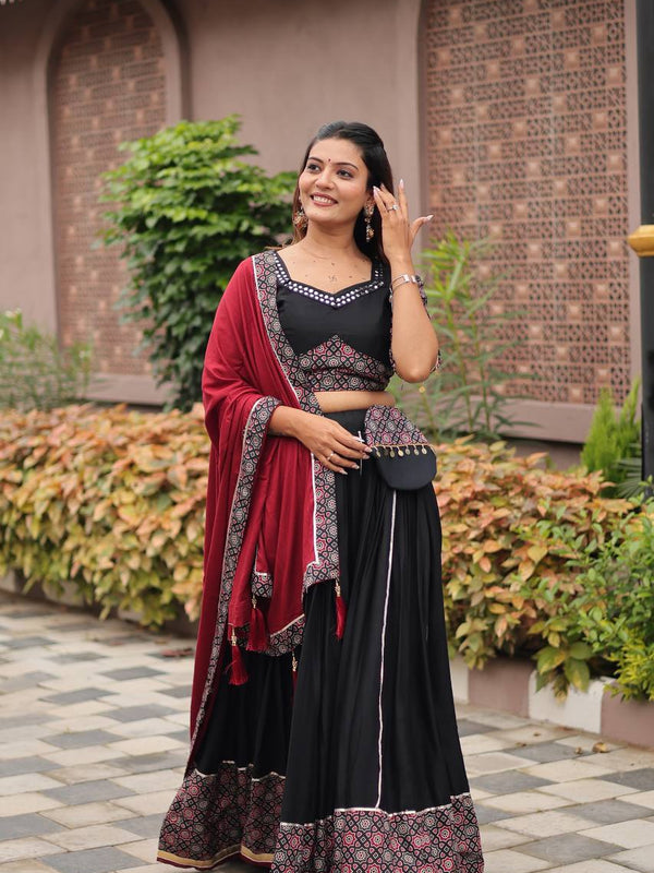 Ajrakh Print Lehenga