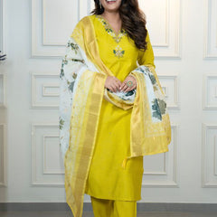 Roman Silk Dresses with Chanderi Dupatta