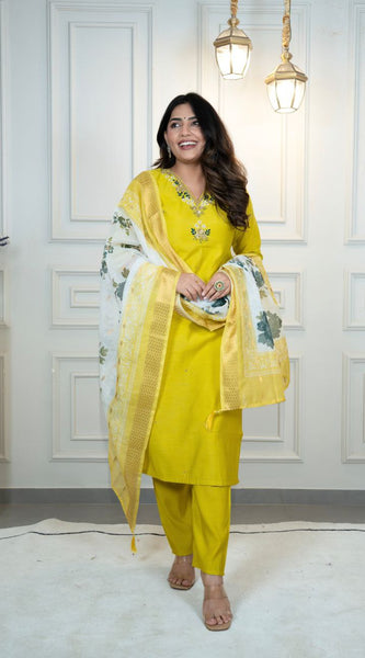 Roman Silk Dresses with Chanderi Dupatta