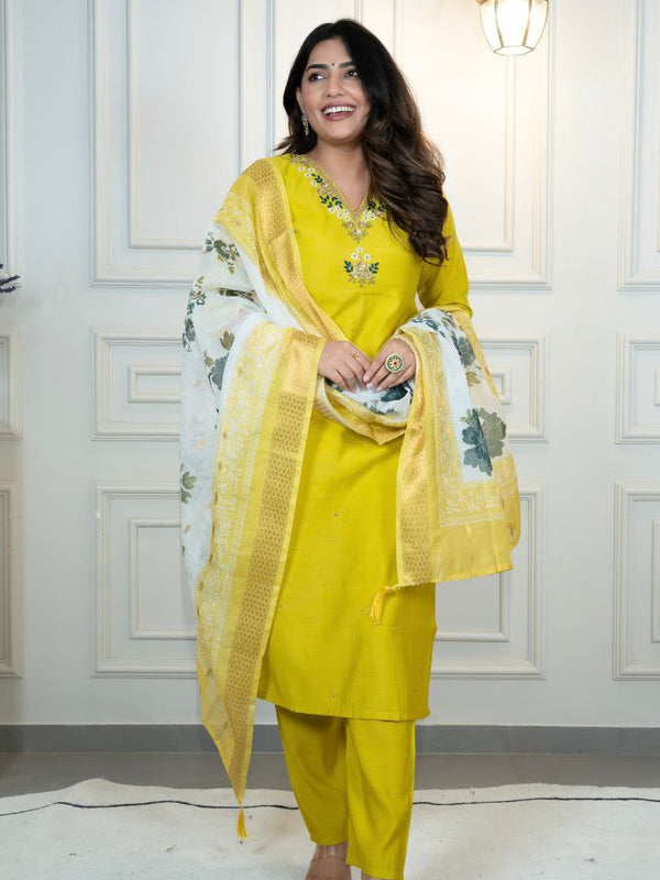 Roman Silk Dresses with Chanderi Dupatta