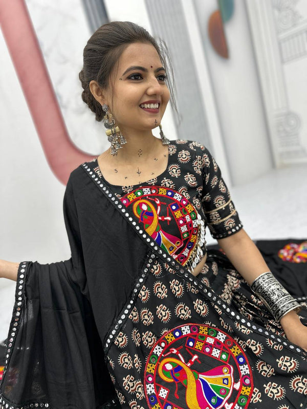 Pure Cotton Gamathi Work Lehenga