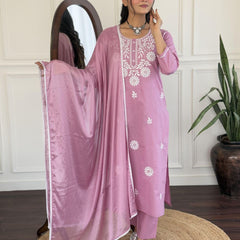 Chandni Embroidered 3-Piece Dresses