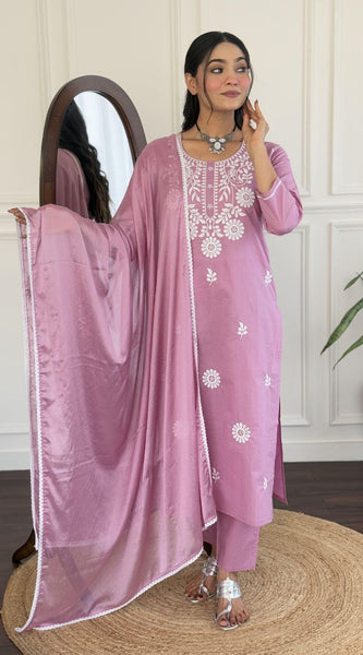 Chandni Embroidered 3-Piece Dresses