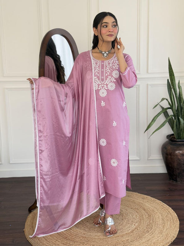 Chandni Embroidered 3-Piece Dresses
