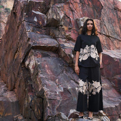 Embroidery Black Khadi Co-ord Sets