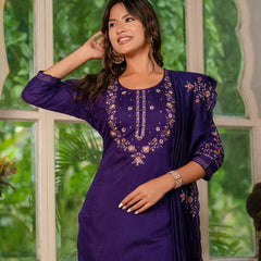 Embroidered Marina Silk Dresses