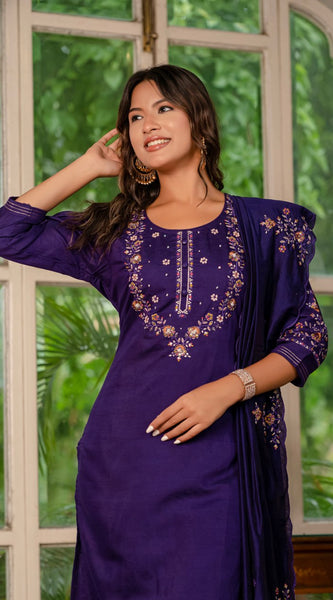 Embroidered Marina Silk Dresses