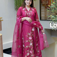 Chanderi Silk Embroidered Dresses