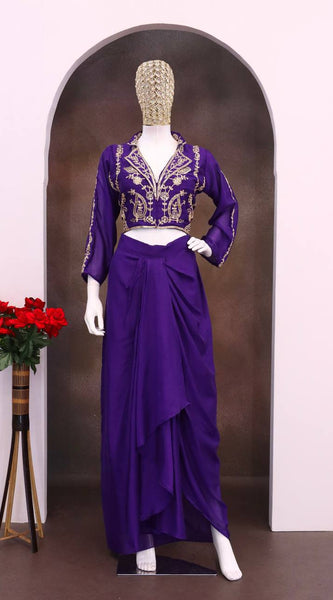 Festive Sequin Dhoti Set