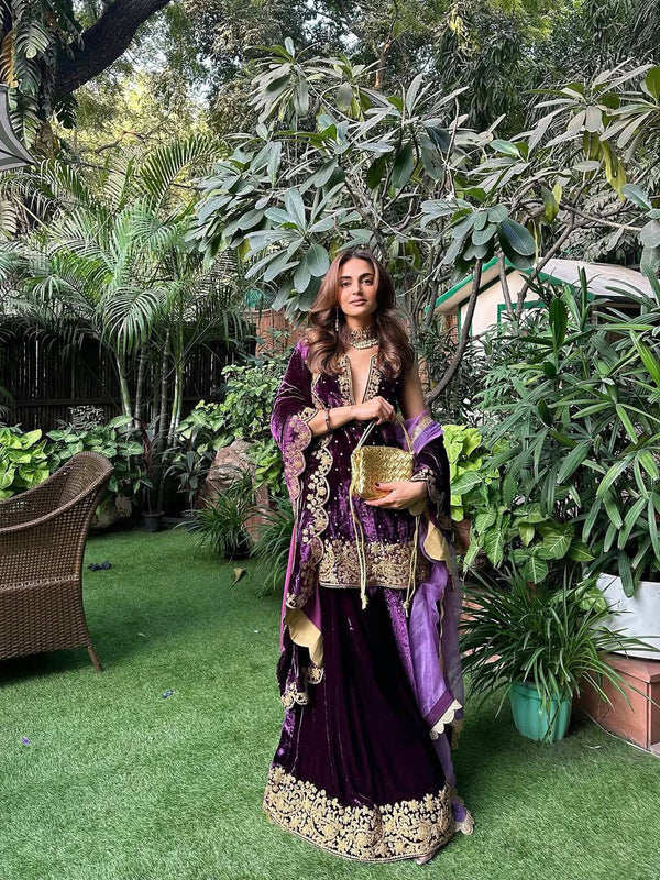 Premium Velvet Embroidered Indo Western