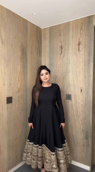 Roman Silk Anarkali Ensemble Lehenga