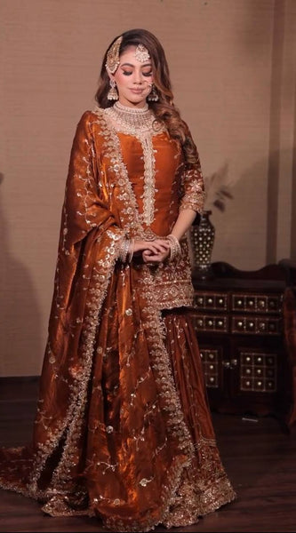 Premium Fendy Silk Heavy Embroidery Indo Western