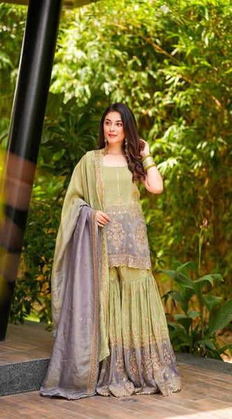 Festive Sequin Sharara Indo Western