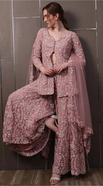 Stylish Embroidered Plazzo Indo Western