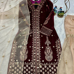 Designer heavy Velvet Indo Western