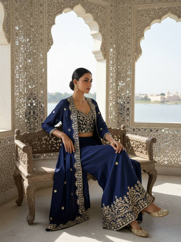 Premium Festive Shrug Style Plazo Indo Western