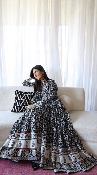 Maslin Cotton Anarkali Set Lehenga