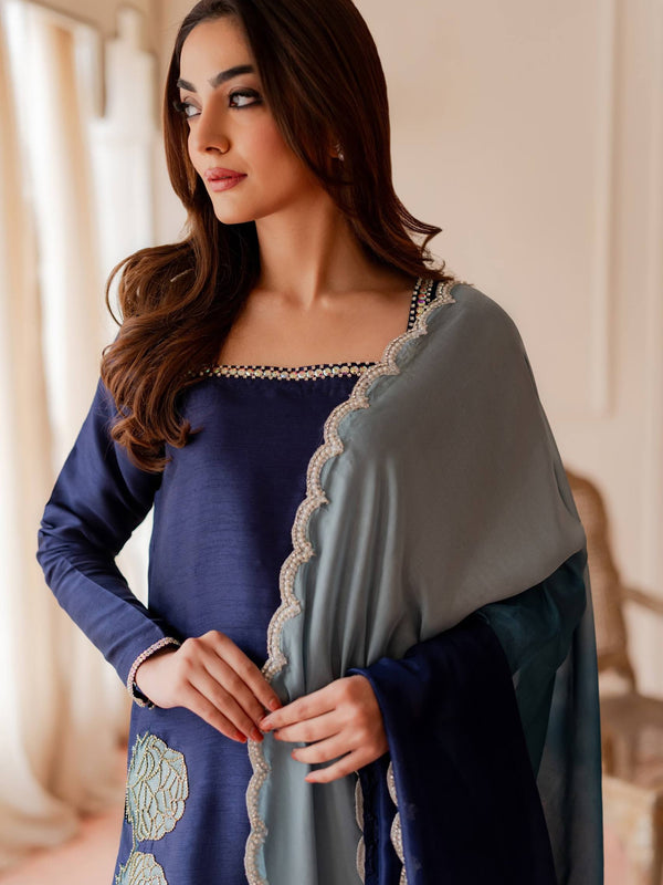 Chinon Silk Kurti with Farshi Salwar Set