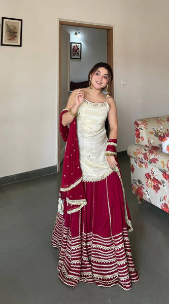 Royal Mirror Work Lehenga Set