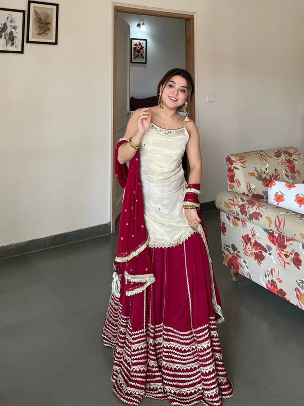 Royal Mirror Work Lehenga Set