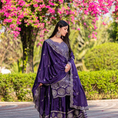 Sequence Embroidery Work Lehenga