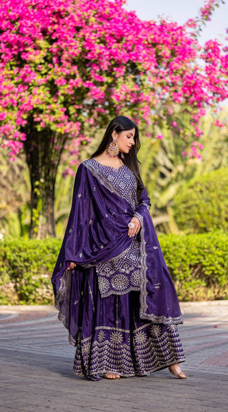 Sequence Embroidery Work Lehenga