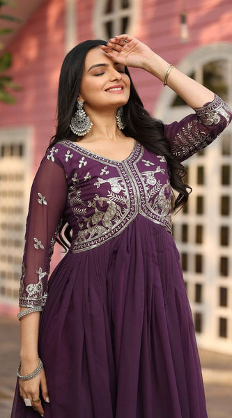 Embroidered Georgette Lehenga