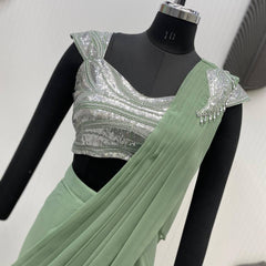 Embroidered Blouse Saree
