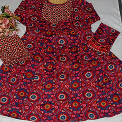 Heavy Rayon Printed Dresses with Chanderi Dupatta