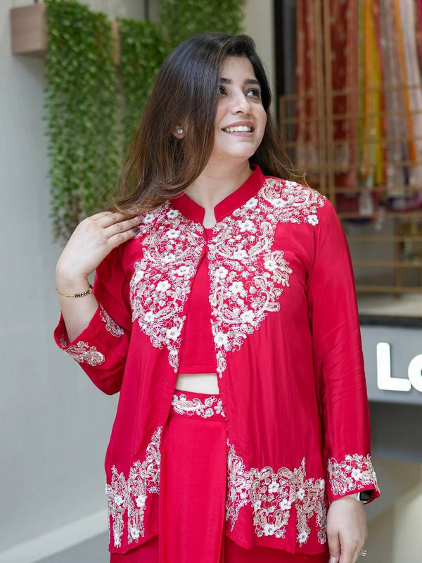 Embroidery Work 3-Piece Indo Western