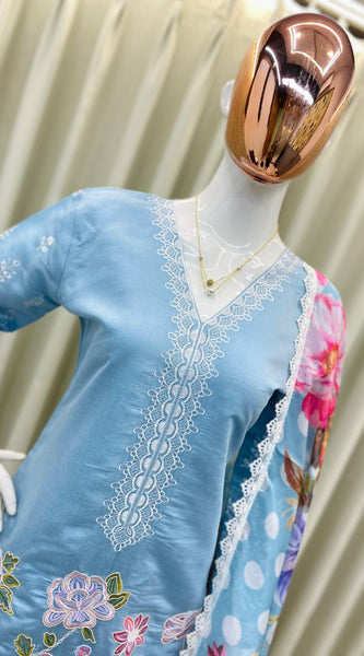 Elegant Embroidery Farsi Salwar Dresses
