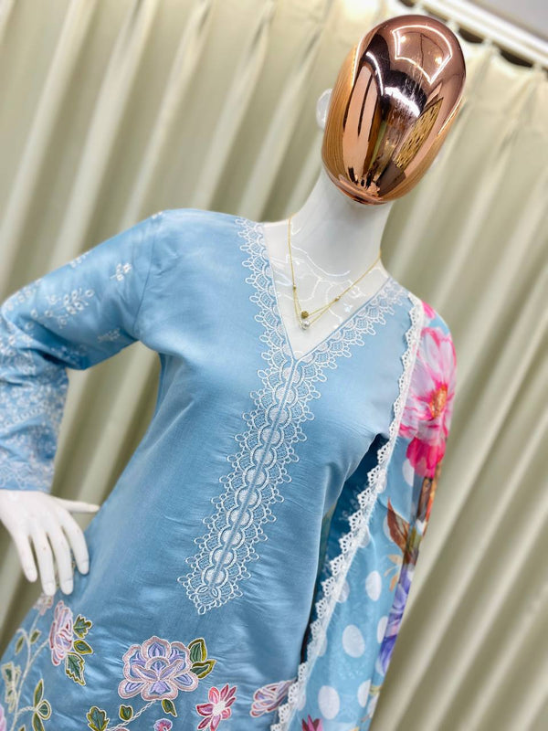 Elegant Embroidery Farsi Salwar Dresses