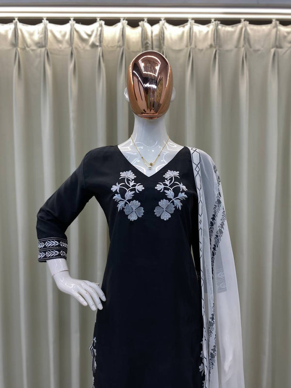 Embroidered French Crepe Dresses