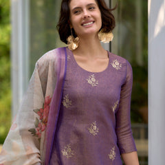 Floral Embroidered Tissue Silk Dresses