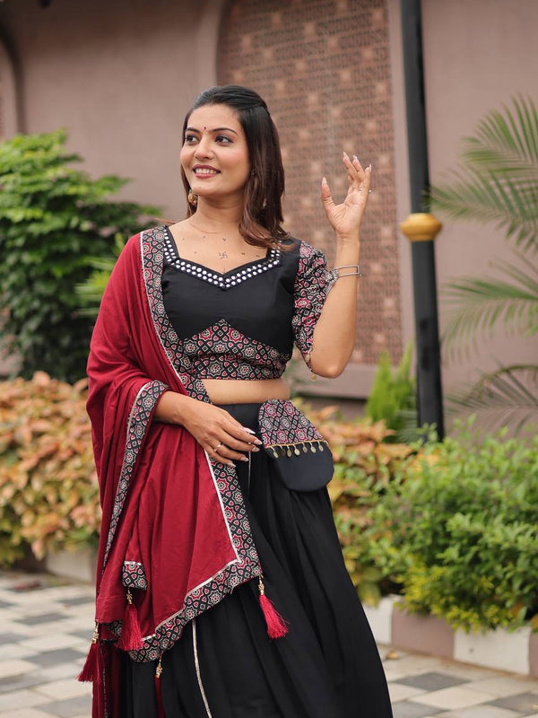 Ajrakh Print Lehenga