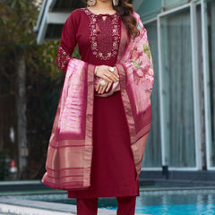 Embroidered Viscose Silk Dresses