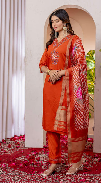 Marina Viscose Silk Embroidered Dresses