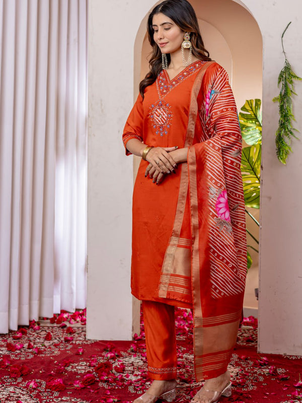 Marina Viscose Silk Embroidered Dresses