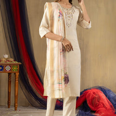 Shimmer Gold Silk Embroidered Dresses
