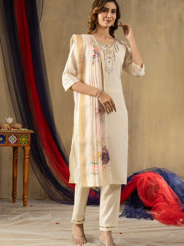 Shimmer Gold Silk Embroidered Dresses