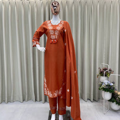 Embroidered Rayon Slub Cotton Dresses