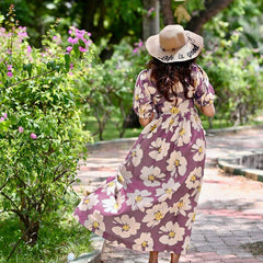 Lavender Blossom Floral Maxi Gown