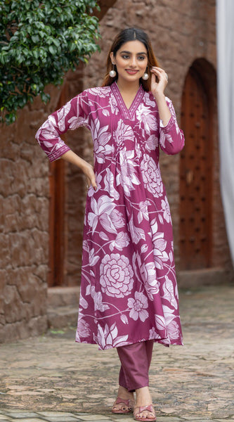 Rayon Printed Dresses with Chanderi Dupatta
