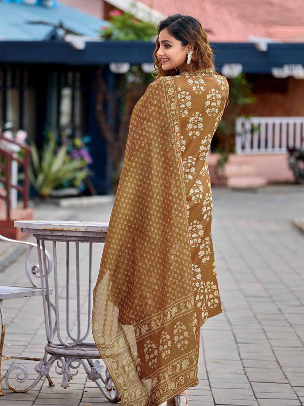 Rayon Printed Dresses with Chanderi Dupatta