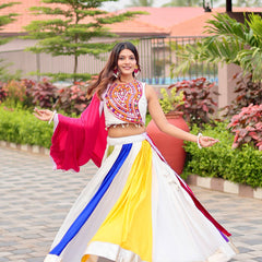 Pure Cotton Mirror Work Lehenga