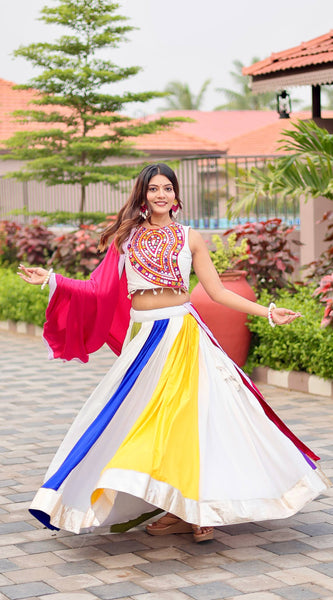 Pure Cotton Mirror Work Lehenga