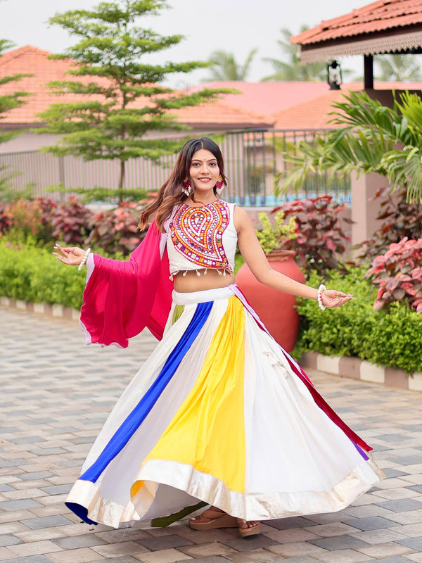 Pure Cotton Mirror Work Lehenga