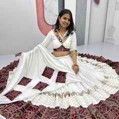 Pure Cotton Mirror Work Lehenga